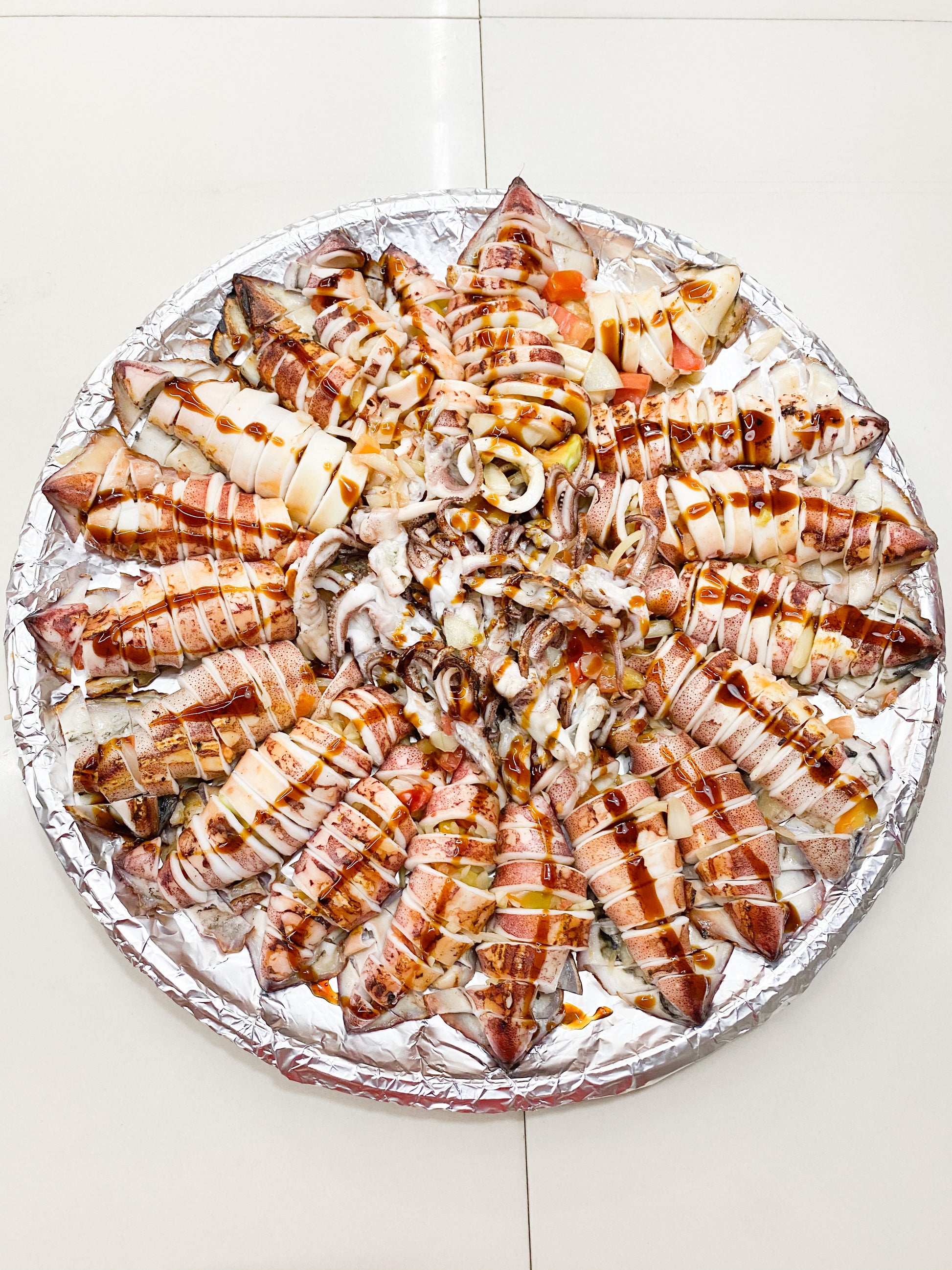Grilled Stuffed Squid Pencil Platter