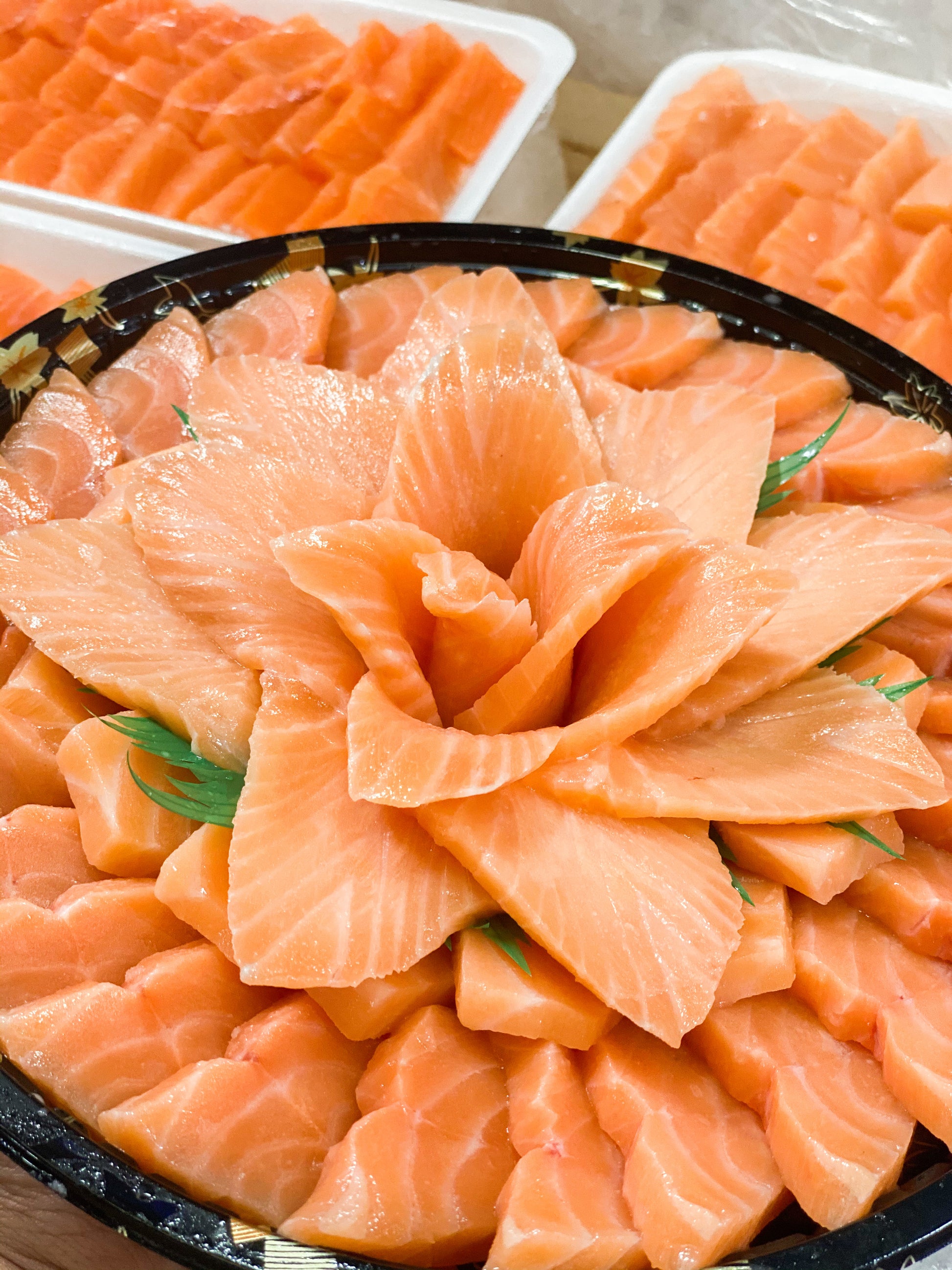 Salmon Flower Platter
